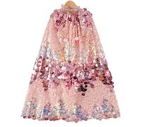 ITODA Princess Cape Sparkling Princess Cloak Sequins Tulle Cape Princesses Dress Up for Halloween Christmas Carnival Birthday Party Cosplay 3-8 Years Old