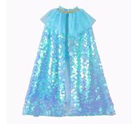 ITODA Princess Cape Sparkling Princess Cloak Sequins Tulle Cape Princesses Dress Up for Halloween Christmas Carnival Birthday Party Cosplay 3-8 Years Old