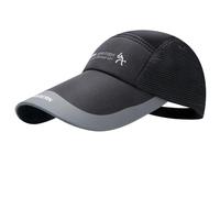 ITODA Quick Dry Baseball Cap Long Brim Cap Breathable Summer Mesh Sports Caps UV Protection Peaked Caps Lightweight Outdoor Sports Hat for Adult 55-60CM Black