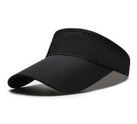 ITODA Sports Sun Visor Hats Mesh Quick Dry Golf Cap Breathable Sun Hat Topless Outdoor Sport Cap UPF 50+ Tennis Running Cap for Men Women Black
