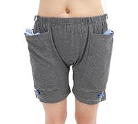 ITODA TODA Urine Bag Pants Incontinence Care Trousers Catheter Underwear Nephrostomy Pants with Double Pockets for Women Men Elderly, 3XL, Women