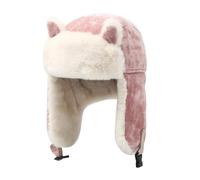 ITODA Unisex Kids Teens Trapper Hat Warm Winter Earflap Hats Faux Fur Russian Trooper Hats Boys Girls Corduroy Windproof Snow Ski Snowboarding Cycling Hat with Ear Flap for Children Age 6-12