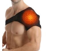 ITODA USB Rechargeable Electric Shoulder Support Heated Shoulder Massager Adjustable Heat Shoulder Brace Heating Compression Sleeve for Men Women Muscle Relaxation