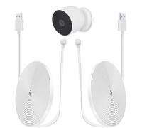iTODOS 2 Pack 20ft/6m Power Cord for Google Nest Cam (Battery) Only,Replacement Cable,Weatherproof Outdoor,Flat Charging Cable for Nest Camera(Battery)-White