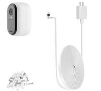 iTODOS 25ft/7.5m Charging Cable for Arlo Essential Wireless Security Camera, 2nd Generation with Adapter, Weatherproof Outdoor Flat Power Cable Charging for Alro Essential 2nd
