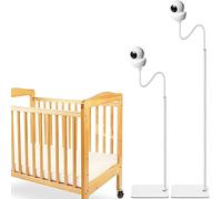 iTODOS Baby Monitor Floor Stand Holder Compatible with Babysense V43/ HDS2/ V24R, Heavy Duty Metal, Adjustable Height, Stable Base, White