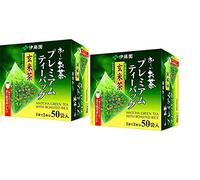 Itoen O~i Ocha Premium Matcha Green Tea with Roasted Rice, Japanese Green Tea Genmaicha with Matcha Uji and Grilled Rice, 1.7g Tea Bags, Pack of 2 Boxes (Total 100 Bags), Made in Japan