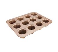 iToids 12 Cups Canele Mold Cake Pan, Canele Pan Non-Stick Baking Pan for Oven Carbon Steel Caneles molds Bakeware Tools Canele French Pastry Molds Muffin Cupcake Pan Christmas Baking (12-Cavity)