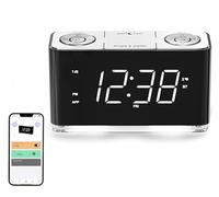 iTOMA Clock Radio, Alarm Clock with APP control, Large LED Display, FM Radio, Dual Alarm, Two USB Charging Port, Night Light, Auto & Manual Dimmer, Snooze, Sleep Timer 507