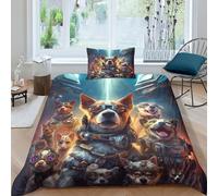 ITOMEN Hero Dog Squad for Boys Girls Comforter Covers Quilt Cover 3D Printed Heroes Duvet Cover Soft Microfiber with Pillow Cases Bedding Set with Zipper Closure 2 Pieces Single(135x200cm)