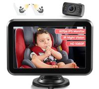 Itomoro Baby Car Camera, 4.3'' 1080P Night Vision Car Baby Monitor with Camera 5 Mins Easy Installation Crystal Clear Wide View for Rear Facing Seat ACZ407