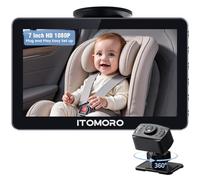 Itomoro Baby Car Camera 7 Inch 1080P Display, 360° Rotating Car Backseat Camera Easily Install Car Camera for Baby with Wide View and Night Vision Function Baby Car Monitor