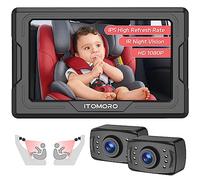 Itomoro Baby Car Camera HD 1080P Dual-Channel Display Baby Car Monitor with 2 IR Night Vision Camera, Easily Install 4.3'' Car Camera for Baby with Crystal Clear Wide View for Rear Facing Seat