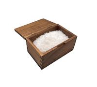 Itomoyo Acacia Wood Salt Box with Flip Lid - Perfect for Kosher, Maldon, Celtic Sea Salt & More - 20 oz. (5.5 x 3.5 x 3.25) TikTok Box