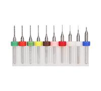 Itonash 10 Pcs Twist Drill Bit Set, Tungsten Steel High Hardness Drill Bits with Locating Ring for Drilling Carving Circuit Board Jewelry Plastic (0.1-1.0mm)