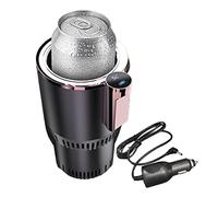 Itonash 2 in 1 Car Heating Cooling Cup, Smart LCD Display, One-Touch Heating Cooling, DC12V Car Power and Home Adapter (Purple gold)