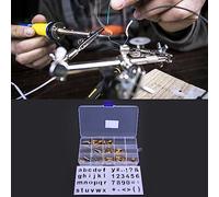 Itonash 53pcs Wood Burning Pen Tip Stencil Set, Brass Soldering Pyrography Engraving Tool Kit with Plastic Storage Box, for Wood Leather Carving (57 Pieces of Pyrography Heads)