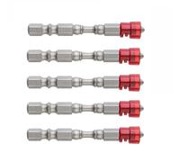 Itonash 5Pcs Bit, Magnetic Cross S2 Alloy Steel Hex Shank Tool Set with Universal Fit for Electric Drill, Decoration Household Electronic Industrial Use (Red)