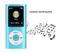 Itonash 64GB Portable MP3 Player, Lossless Sound, Playlist, Long Battery Life, Aluminum Alloy, Stylish Multifunctional, Slim 1.8 Inch LCD Screen (Blue)