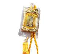 Itonash Buddhist Great Compassion Mantra Car Pendant Handmade Blessing Charm Safety and Prosperity for Vehicle Home Office (Yellow)