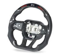 Itonash Carbon Fiber LED Display Shift Lights Steering Wheel Perforated Leather Replacement HELLCAT 2015-2022 Featuring Flat Bottom Design