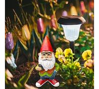Itonash Funny Garden Dwarf Statue, Resin Goblin Ornament for Outdoor Decoration with Computer Holder, Friends Family Christmas Birthday (Take remote control old man)