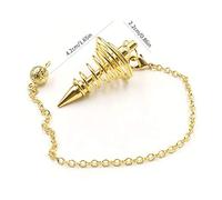 Itonash Metal Spiritual Pendulum, Dowsing Pendulum for Divination Chakras Tests Spiritual Healing, with 7 in Chain, for Energy Field Balance (Gold)