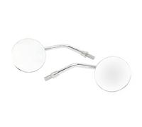 Itonash Motorcycle Adjustable Side Mirror Clear Vision Flexible Fit for Universal Inner Diameter 38mm Bumper Shock Rod Motorbike (Silver)