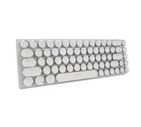Itonash Retro Gaming Mechanical Keyboard, RGB Backlit Blue Switch Typewriter Style Round 68 Key Wired Keyboard for Desktop and Laptop with Vista, Win7, Win8, Win10A, OS X (White)