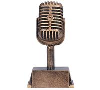 Itonash Singing Competition Trophy, Resin Microphone Ornament for Music Lovers, Ideal Music Award Trophy for Home Singing Competitions