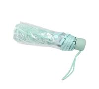 Itonash Transparent Cherry Folding Umbrella, Fashionable Princess Umbrella Compact Clear Canopy Cherry Blossom Four Colors. (Light Green)