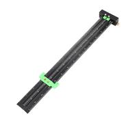 Itonash Woodworking Compass Tool, 14inch Aluminium Alloy Double Line Marking Ruler with Adjustable Positioning Blocks and Dual Needle Design, for Precise Line Drawing and Safe Storage (Green)