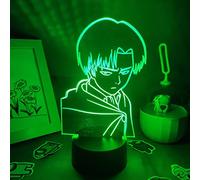 ItoNC LED Kids Night Light Attack Anime Figure Captain Levi Ackerman Gift Battery Lamps Manga Bedroom RGB Neon Decor
