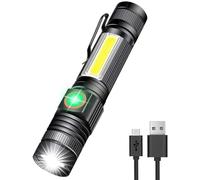 iToncs USB Rechargeable LED Torch, High Lumen Tactical Torch with Magnetic COB Work Light, Zoomable Flashlight for Camping, Hiking, Fishing & Emergencies