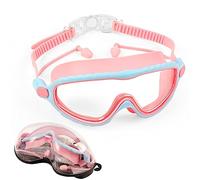 iToobe Kids Goggles, Swimming Goggles with One-Piece Wide Vision Lens for Kids Age 5-16 Boys Girls Children Adults Teens, Swim Goggle Clear Vision,Free Protection Case(Pink)