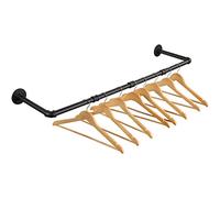 ITOOLFIRM Clothes Rail, 100 cm Hanging Rod, Industrial Pipe, Matte Black, Wall Mounted, 30 kg Load Capacity