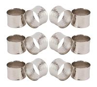 ITOS365 Handmade Round Hammered Silver Napkin Rings Holder for Dinning Table Parties Everyday, Set of 12