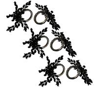 ITOS365 Napkin Rings Set of 6 for Dining Table Decoration Parties Everyday Metal Napkin Holder Leaf Black (Pack of 6)