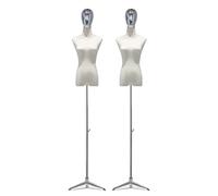 ITOSUI 2pcs Adjustable Female Dress Form Mannequin Torso with Removable Head, 53.1-78.7in Height, for Jewelry & Clothing Display, Small Size, Stylish Plating Color
