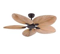 ITOSUI 52 Inch Ceiling Fan with Remote Control，Palm Fan Light with 5 Leaf Blades，Retro Ceiling Fan with Lampless Decorative