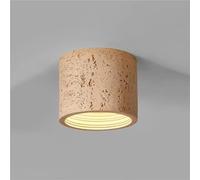 ITOSUI 6W Modern Cylindl Ceiling Light, Tri-Color LED Downlight,Japanese Wabi-Sabi Style Lamp, Natural Yellow Travertine Close to Light for Hallway, Bedroom, Living Room