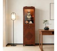 ITOSUI Bamboo Home Altar Cabinet with Storage - Personal Meditation Shrine Table with Drawers & Dustproof Doors for Prayer, Living Room Acrylic Door 14.9 x 13 x 67 in/38cm x 33cm x 170cm