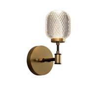 ITOSUI Brass Wall Sconce, Wall Light Fixture, Crystal Wall Lamp, Luxury Gold Lighting, All Brass Textured Crystal Globe LED, Elegant Aesthetic Decor for Bedroom Bedside, Living Room, Hallway