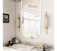 ITOSUI Ceiling Hanging Oval Mirror with Metal Framed, Bathroom Decorative Wall Vanity Mirrors - Customizable Metal Boom Hanging Mirror for Living Room, Entryway, Over Sink (Size : 40cmx60cm)