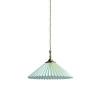 ITOSUI Chandeliers Ceiling Light Retro Pleated Fabric Pendant Light Vintage Brass Ceiling Hanging Lamp Japanese Home Bedroom Bedside Suspended Fixture for Hallway Kitchen Island(Neutral Light,M)