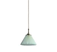 ITOSUI Chandeliers Ceiling Light Retro Pleated Fabric Pendant Light Vintage Brass Ceiling Hanging Lamp Japanese Home Bedroom Bedside Suspended Fixture for Hallway Kitchen Island(Neutral Light,S)