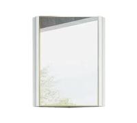 ITOSUI Corner Cabinet with Mirror,Triangle Locker Wall Cabinet,Hanging 2 Shelf Storaget,PVC Frame HD Silver Mirror,Hollow Design,for Small Space Bathroom(White)