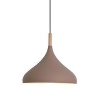 ITOSUI Creative Colorful Wood Metal Pendant Light, Nordic Modern Hanging Light Fixture, Single Rustic Farmhouse Pendant Lamp, Simple Retro Pendant Light for Kitchen Island Dining Table(Coffee,9.4in)