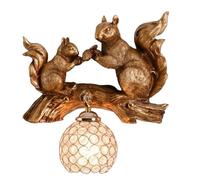 ITOSUI Creative Squirrel Wall Light Fixtures Nordic Resin Wall Lamps Lights with Crystal Shade, Cute Animal Wall Mounted Lamp for Boy Girl Children's Room Study Bedside Lighting