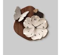 ITOSUI Decorative Wall Clock, Modern Floral Art Butterfly Sculpture, Silent Non-Ticking Nature Inspired Artwork for Living Room, 12 Inch